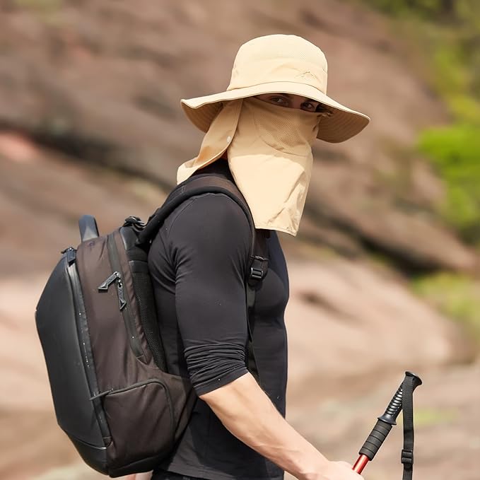 Sun Hats for Men Women Fishing Hat UPF 50+ Breathable Wide Brim Summer UV Protection Hat