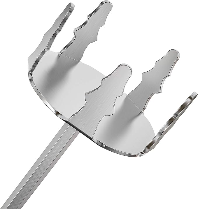 Onlyfire 3 Inch Pork Puller, Upgraded Ultra-Sharp Stainless Steel Meat Fork Meat Shredder Used with Standard Hand Drill for Beef, Chicken, Potato Masher and Tamale Meat