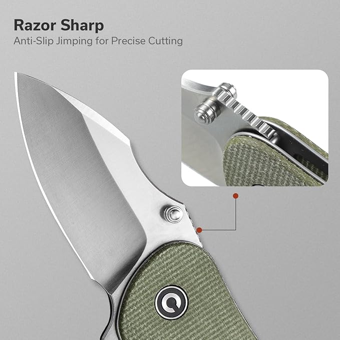 CIVIVI Gordo Folding Pocket Knife for EDC, Small Flipper Knife with 2.51" D2 Blade Micarta Handle, Utility Knife for Men Women Gift C22018C-2