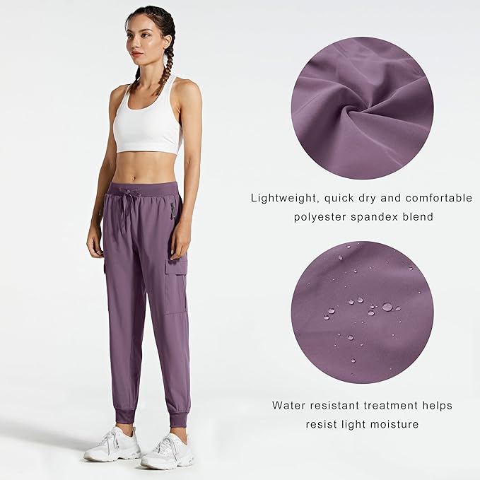Libin Women's Cargo Joggers Lightweight Quick Dry Hiking Pants Athletic Lounge Casual Travel