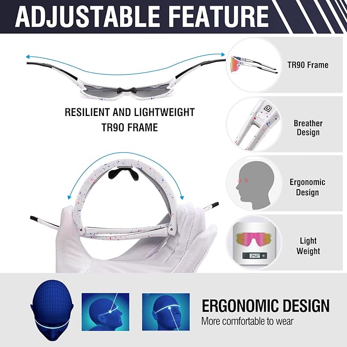 DUCO Sports Polarized Sunglasses for Men Women Running Sunglasses Fishing Cycling Baseball Glasses UV400 Protection DC0023