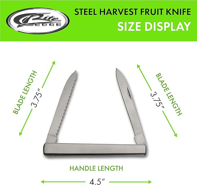 SZCO Supplies 4.5" Steel Harvest Folding Pocket Knife for Men – Dual Stainless Steel Blades, Compact EDC Knife, Small Pocket Knife, Pocket Knives & Folding Knives with Sheath for Gardening, Camping, and Everyday Carry