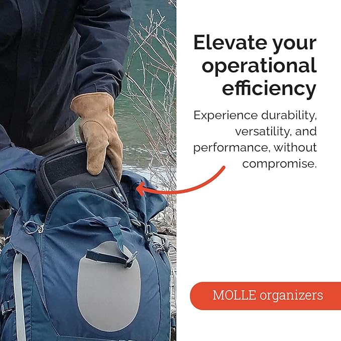 EPG Tactical EDC Organizer, Molle Utility Pouch - First Aid Black Backpack Organizer, Small, Modular Survival Bag