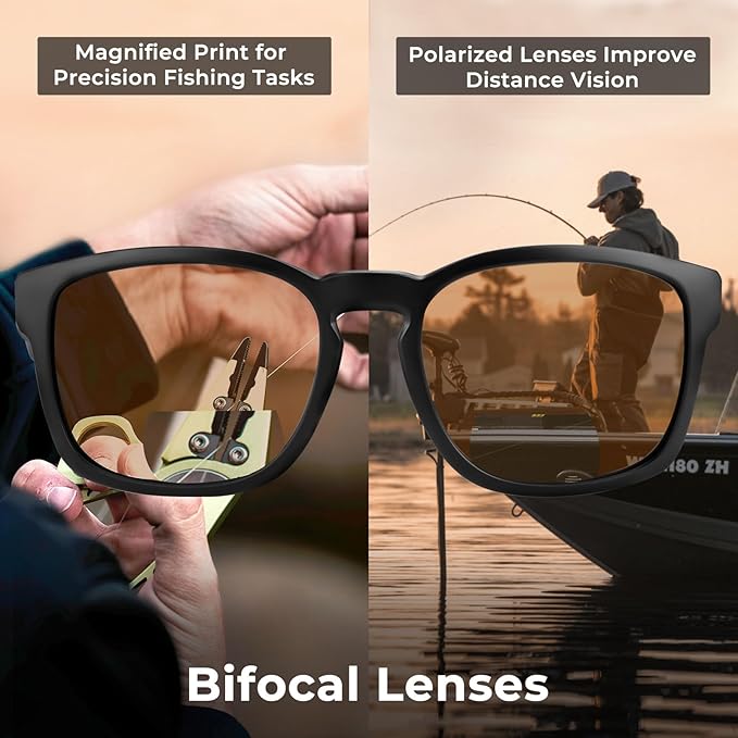 KastKing Pecos Bifocal Polarized Sunglasses, Bi-Focal x1.5 x2.0 x2.5 Magnifications, Sport Reader Sunglasses, UV Protection