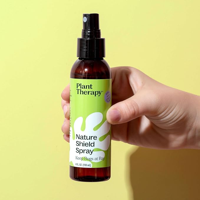 Plant Therapy Nature Shield Spray 4 oz, DEET-Free Outdoor Essential, with Skin-Soothing Aloe & Hydrosols, Refreshing Citronella, Lemongrass & Geranium