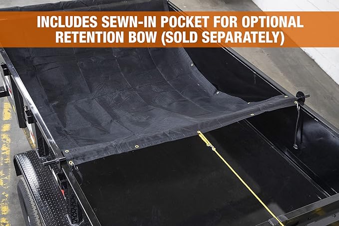 Buyers Products DTR8022 Manual Alumium Tarp System, 8 FT x 22 FT Mesh Tarp, Without Deflector, Dump Body Tarp Kit, Dump Trailer Accessories, Dump Body Accessories, Black