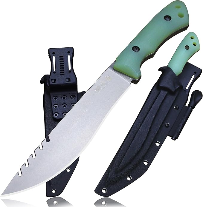 13.4-inch DC53 steel full tang hunting knife + K sheath. Suitable for camping, hiking, hunting and as daily carry equipment for handicrafts. (G10 - Minimalist Luxury Style A)