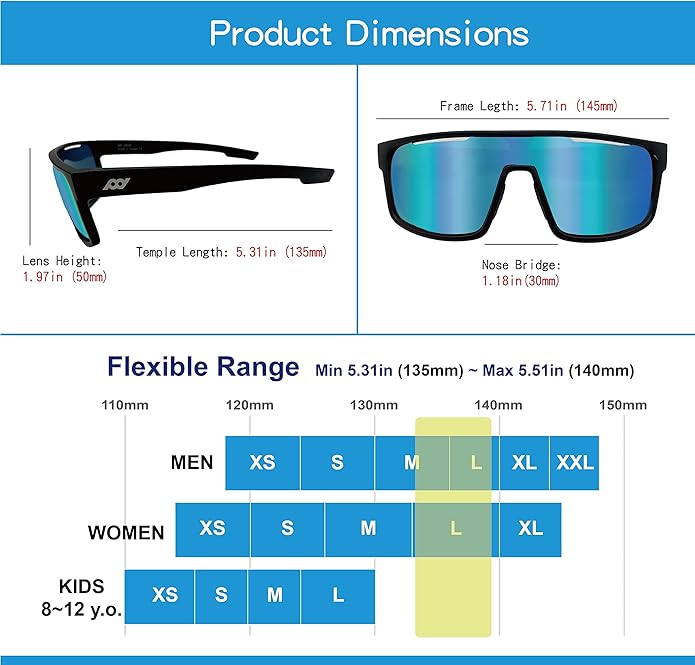 Outdoor Sports Polarized wrap around Cycling Sunglasses for Men & Women TR90 Frame UV Protection for fishing