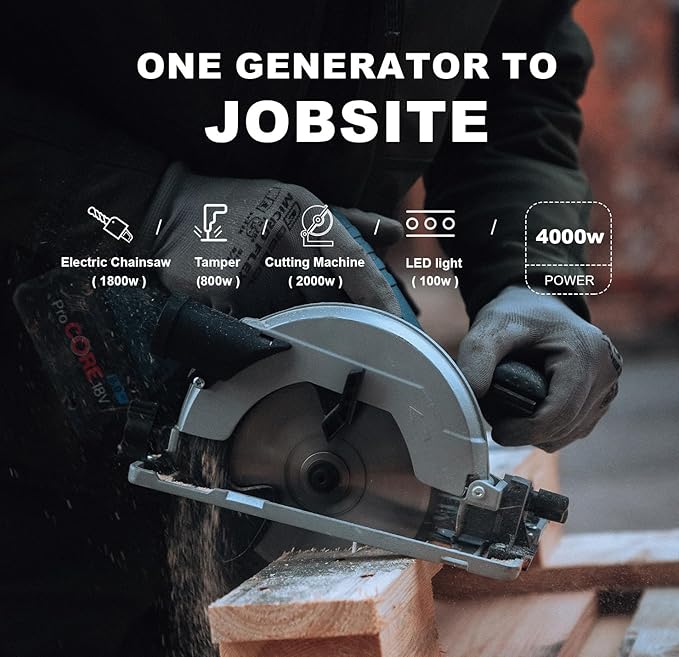 DK Upgraded Version 4000W Inverter Generator, Open Frame & Lighter Design, EPA Compliance, 30 Amps, for Outdoor Backup Camping Jobsite (DK4000Xi-M)