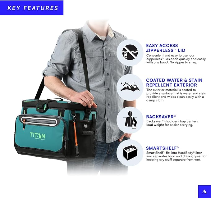 Titan by Arctic Zone 30 Can Zipperless Soft Cooler with HardBody Liner