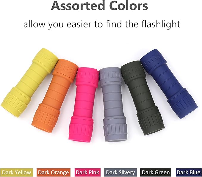 6-Pack Small Flashlights Set, Super Bright 100 Lumen LED Flashlight Pack with 18-Piece AAA Batteries Included, Mini Flashlight, Outdoor Flashlight for Camping, Hiking, Emergency
