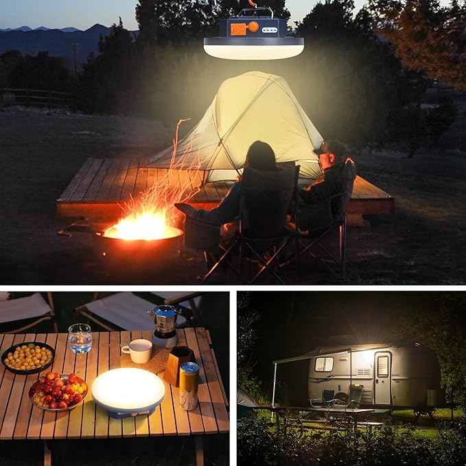 10000mAh 4000LM Flashlight Portable LED Camping Lantern Rechargeable Light 30W with Magnet , IP45 Waterproof Tent Light Power Failure Emergency Survival Kits Snowstorm Christmas Day Gift (Warm)