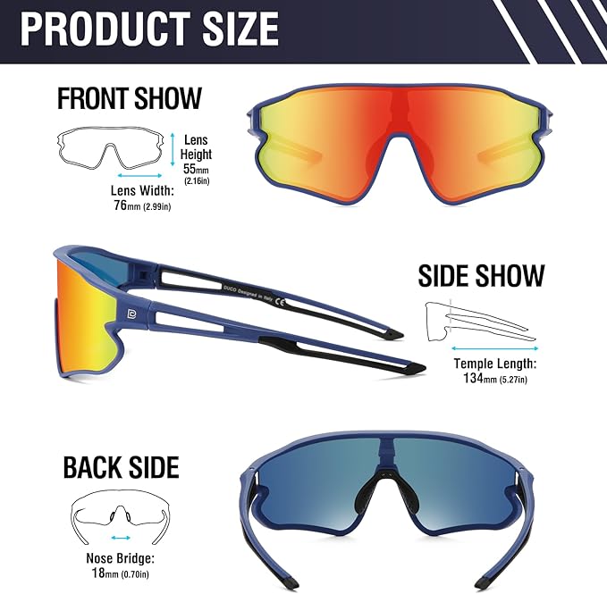 DUCO Sports Polarized Sunglasses for Men Women Running Sunglasses Fishing Cycling Baseball Glasses UV400 Protection DC0023