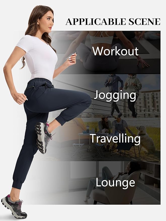 Womens Tall Hiking Pants 30/32/34 Inseam Lightweight Joggers Quick Dry 4 Pockets Travel Athletic Cargo UPF50+