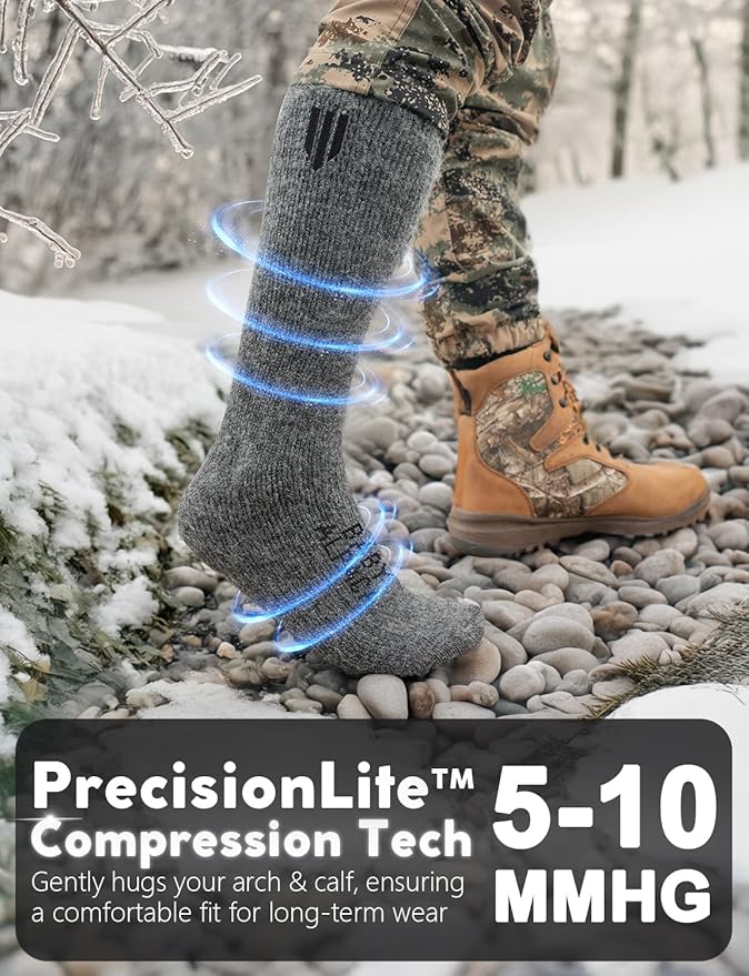 Alpaca Wool Boot Socks Men and Women, Heavyweight Thick Thermal Socks Cold Weather Hunting Hiking, Moisture Wicking