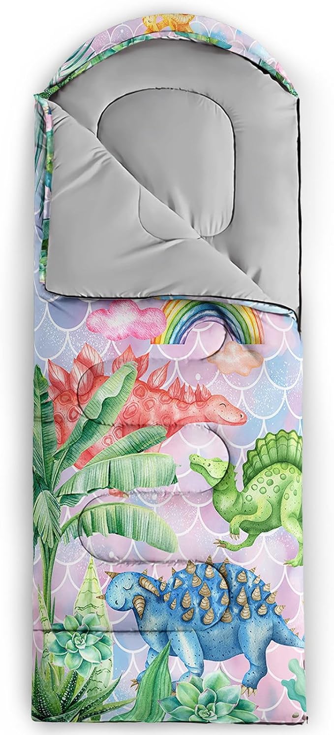Kids Sleeping Bag for Boys Girls,Checkerboard Cat Print-Lightweight Warm Portable Outdoor Indoor-Waterproof Cold Weather Resistant Sleeping Bag for Camping Hiking