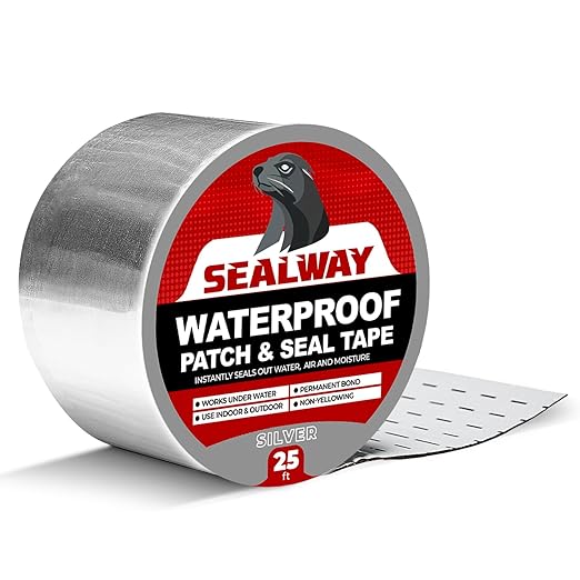 Silver RV Roof Sealant Tape, 2" x 25' Waterproof Repair Seal Tape – Extra Thick, UV-Resistant, Weatherproof Patch for Permanent Leak Sealing on RVs, Trailers, and Mobile Homes