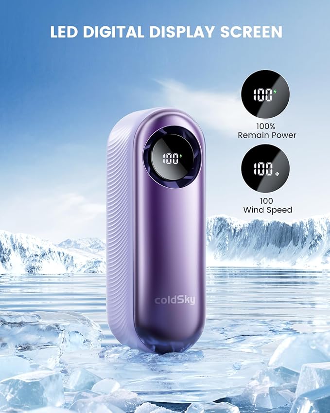 coldSky Portable Handheld Turbo Fan,1-100 Adjustable Speed Personal Fan,4000mAh Rechargeable Mini Fans,16,000 RPM Small Fans Portable Cooling For Women Travel Camping Outdoor