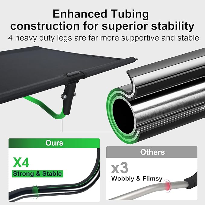 Ultralight Camping Cot, Camping Cots for Adults, Supports 352lbs, Portable Folding Backpacking Cot for Camping, Outdoor Travel, Hiking, Home, Mountaineering, Black