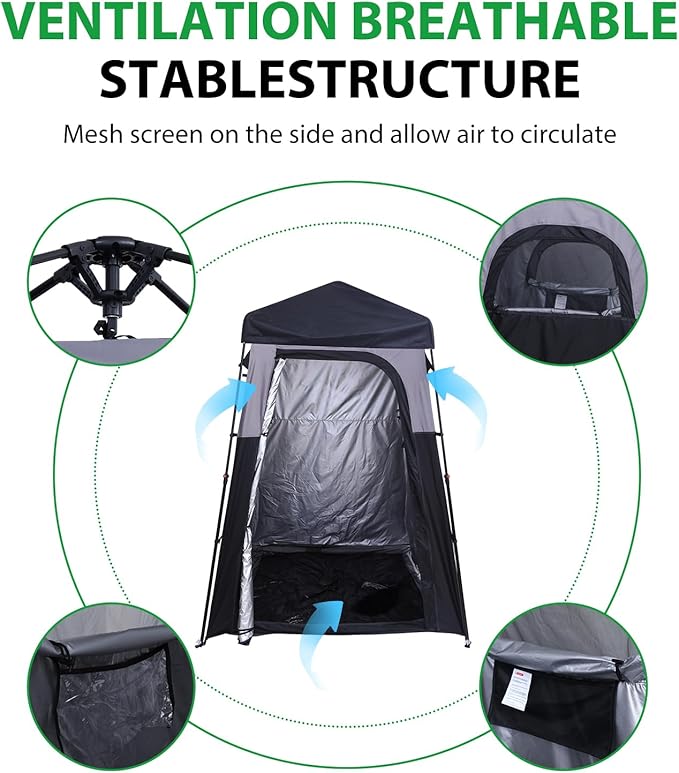 Nice C Camping Shower Tent, Instant Pop Up Privacy Changing Tent, Outdoor Shower Enclosure, Toilet Tents, Oversize (Square – 1 Room)