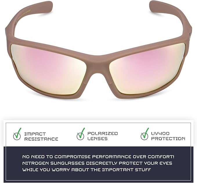 Nitrogen Polarized Wrap Around Sport Sunglasses for Men Women UV400 Driving Fishing Running Sun Glasses