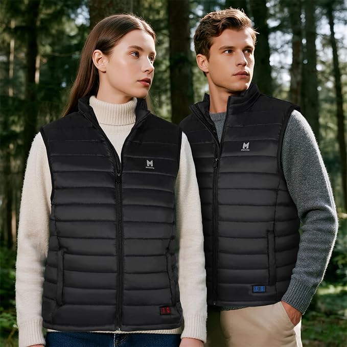 Heated Vest, Lightweight Electric Heated Vest for Men Women 6 Heating Zone 3 Temperature Heating Vest