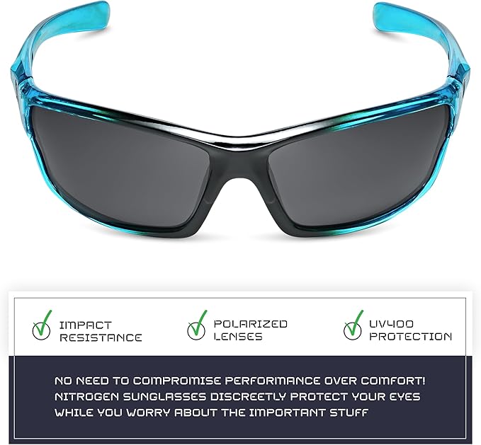 Nitrogen Polarized Wrap Around Sport Sunglasses for Men Women UV400 Driving Fishing Running Sun Glasses