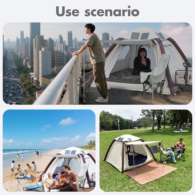 Automatic Large Tent for Camping 4 Person, Waterproof Tents for Camping, Windproof Inflatable Tents with Mosquito Screen Window, Camping Tent for Traveling, Beach