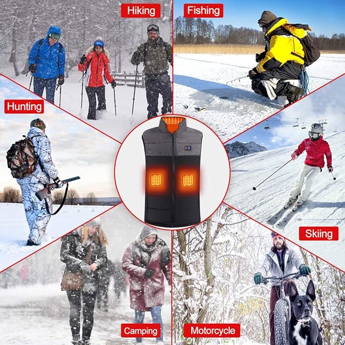 Ejoy Heated Vest - Heating Clothes for Men Lightweight Warm Waistcoat Women's Heat Jacket vest Outdoor(no Battery)