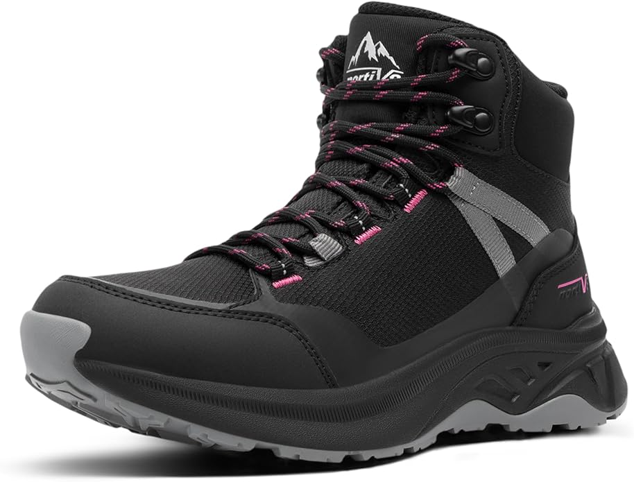 NORTIV 8 Women's Hiking Boots Waterproof Lightweight Outdoor Trekking Comfortable Non-Slip Backpacking Camping Ankle Boot Hollow