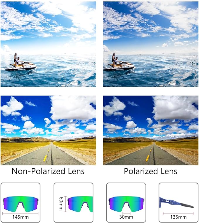 OULAIQI Cycling Sunglasses Polarized Sunglasses for Cycling Men Women with 1 Lens or 3 Interchangeable Lens Baseball Glasses