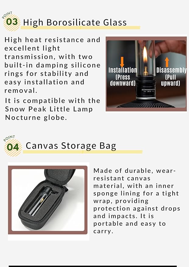 CAMPINGMOON Candle Lantern Gas Mini Small Camping Backpacking Black BKT-1D