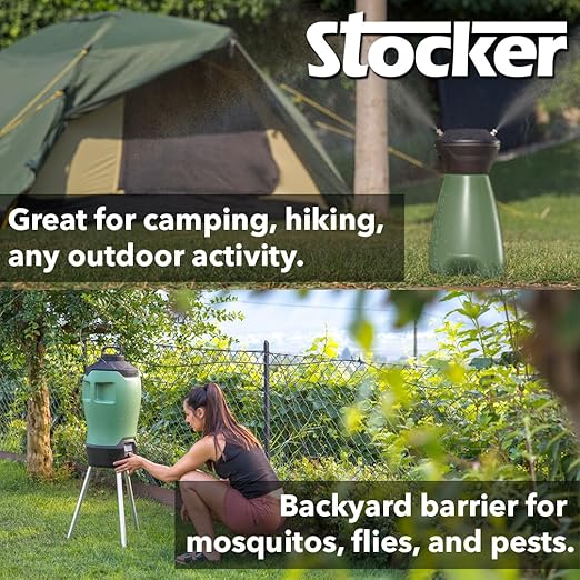 Stocker Portable Insect Mister 2L + USB Charging Cable - Rechargeable, for Mosquitos, Flies, Gnats, Pest Misting - Great for Outdoor, Camping, Hiking, Backpacking, Backyard BBQ