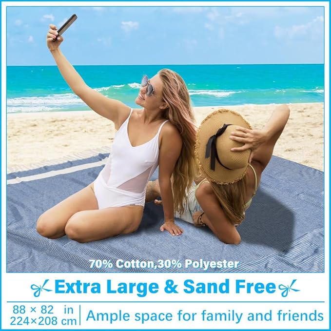 Oversized Turkish Beach Towel Blanket XXL Cotton Sandproof Towels Boho Woven Extra Large Big Sand Free Giant Throw Blankets Huge Quilt XL Picnic Camping Necessities Cloud for Adult Gifts