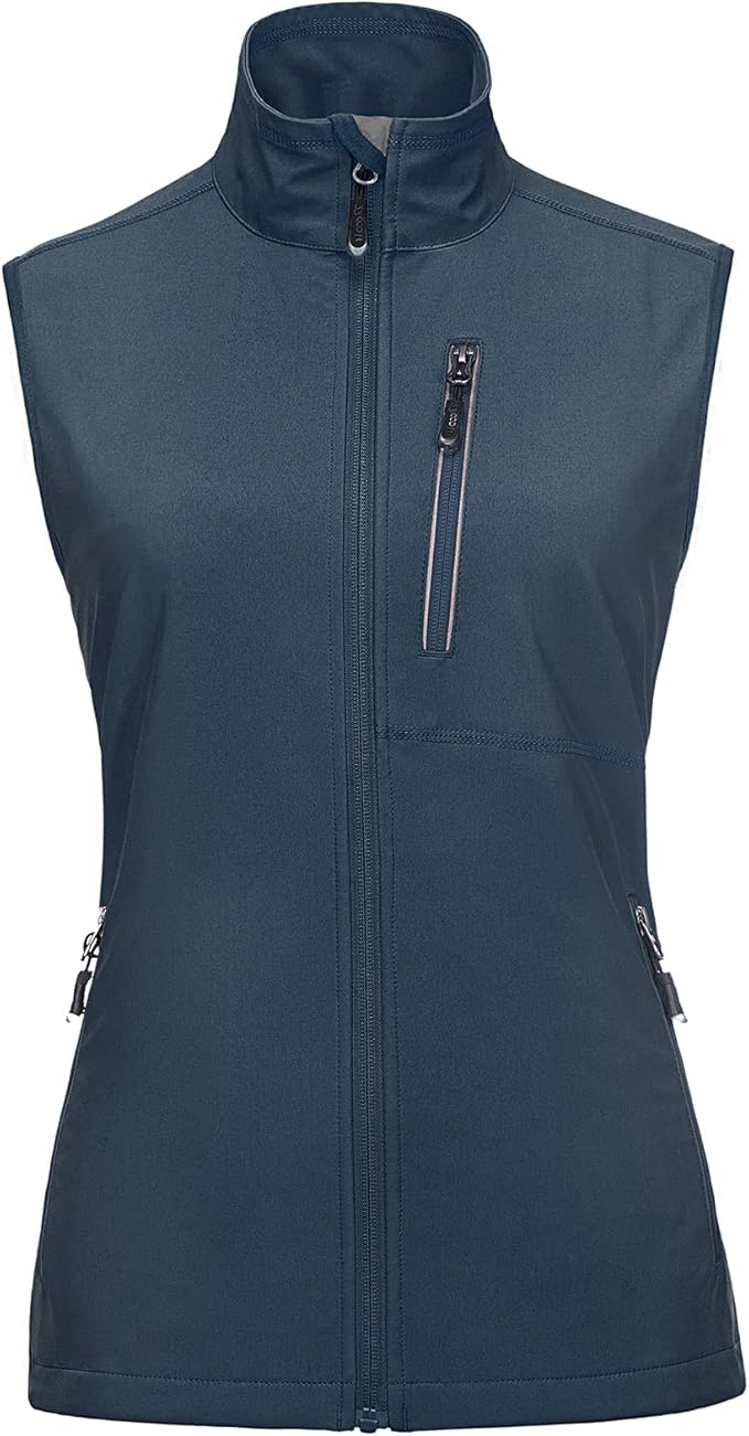 33,000ft Women's Lightweight Running Vest Outerwear with Pockets, Windproof Sleeveless Jacket for Golf Hiking Travel