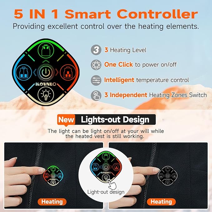 KOVNLO Heated Vest Women with Battery Pack Included, Smart Electric Lightweight Heated Jacket