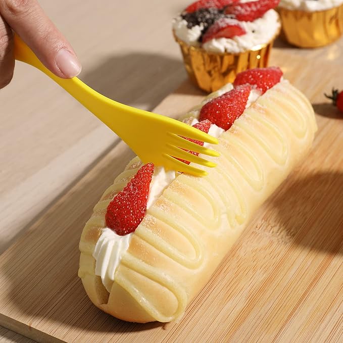 180Pcs Plastic Sporks Tritan Sporks 3 in 1 Travel Fork for Camping, Travel, Home, Restaurant (7 Inch)