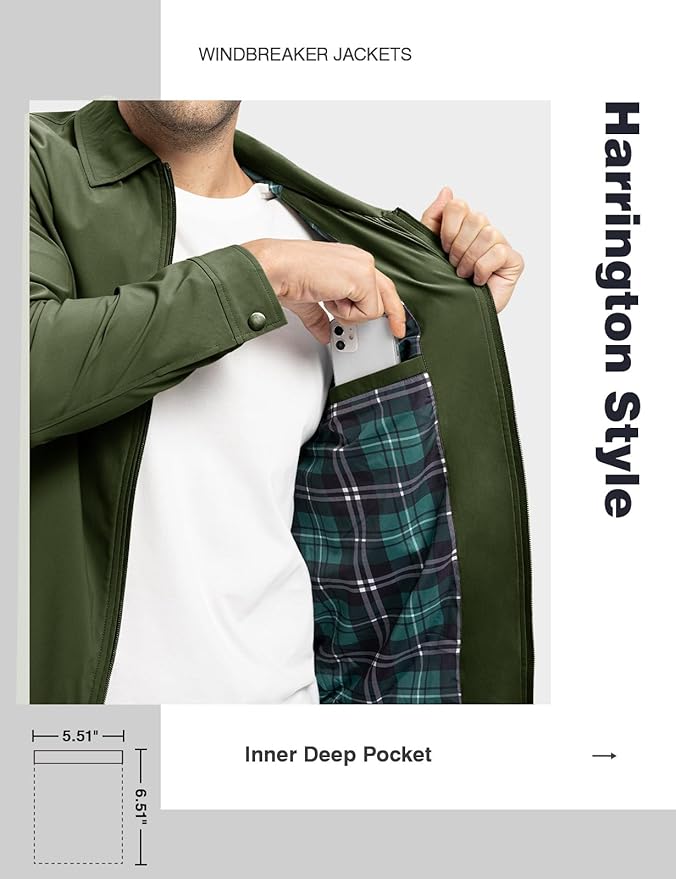 TBMPOY Men's Lightweight Jackets Casual Windbreaker Stylish Light Fall Spring Golf Work Dress Business