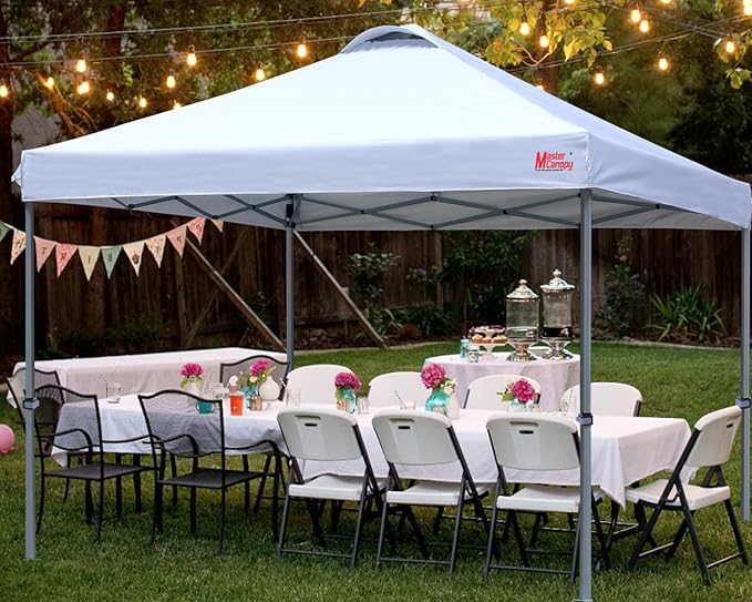 MASTERCANOPY Durable Pop-up Canopy Tent with Roller Bag (12x12, White)
