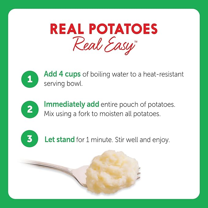 Idahoan Roasted Garlic Mashed Potatoes, Naturally Gluten-Free, 100% Real Idaho Potatoes, 8 servings per bag, 8 ounce (Pack of 8)