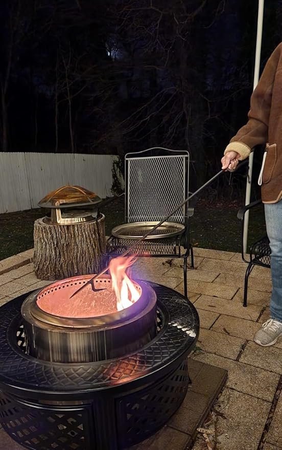 Fire Poker. 40 Inch, Strong & Sturdy and Durable One Piece Fire Pit Poker. Sturdy Extra Long Fireplace Poker with Strength. Perfect Fire Poker for Camping, Backyard Fire Pit and Fireplace.