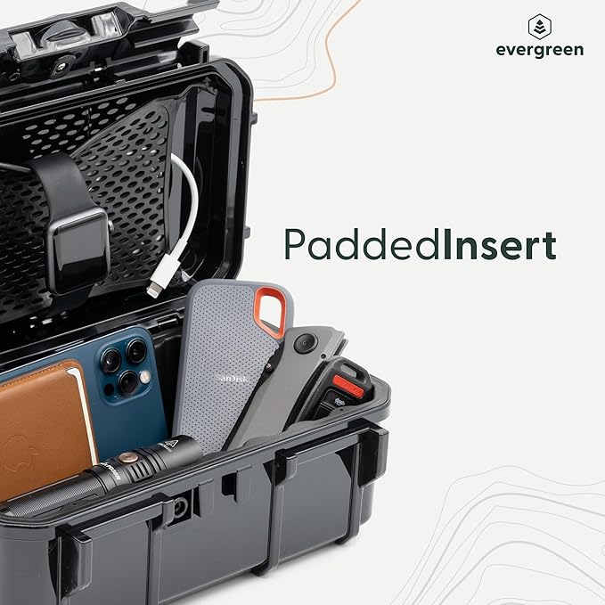 Evergreen ToughBox Tech Organizer – For Camera, Cables, Hard Drives, Compatible with GoPro etc. (Large, Rubber Boot, Orange)