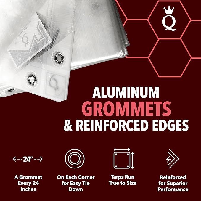 QUEEN OF TARPS | 8x10 Super Heavy Duty Tarp Waterproof, 200 GSM is 20 MIL, UV/Tear Resistant Tarp, Camping, Outdoor Furniture, Car, Tents, Painting, Firewood Protection | 8x10, Super Duty