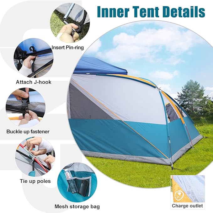 UNP Camping Cube | Pop Up Canopy Side Tent for 10' x 10' Canopies Tent Easy Set Up Gazebo (Canopy/SHELTER NOT Included)