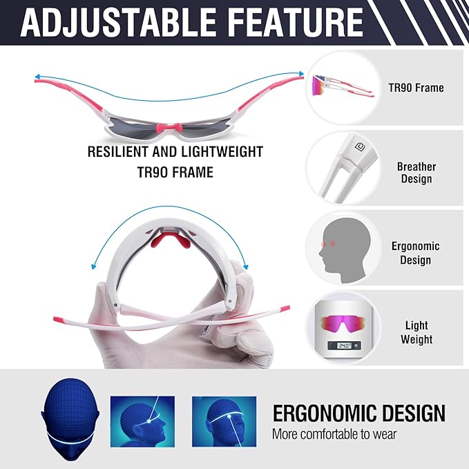 DUCO Sports Polarized Sunglasses for Men Women Running Sunglasses Fishing Cycling Baseball Glasses UV400 Protection DC0023