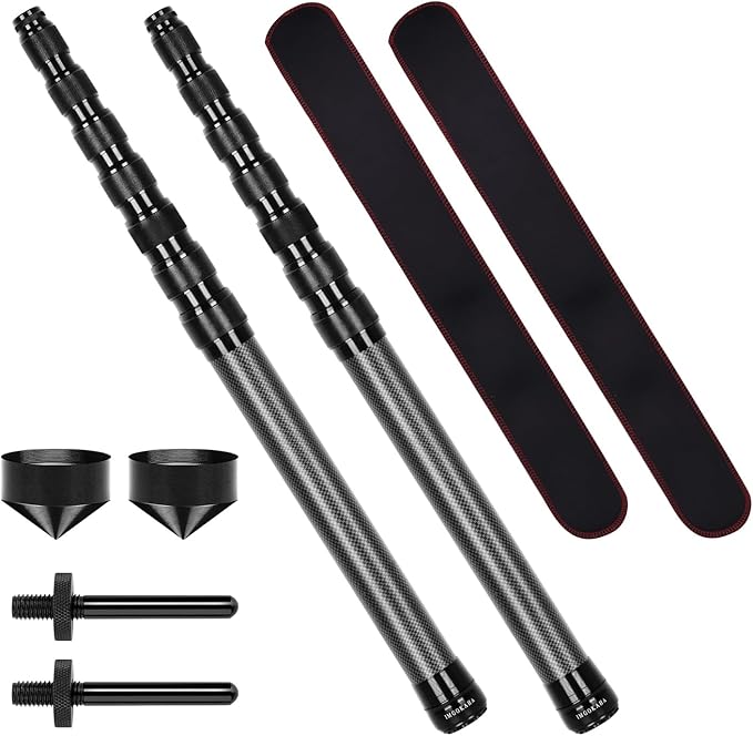 Carbon Fiber Tent Poles, Telescoping Tarp Poles Heavy Duty Adjustable, Portable & Lightweight for Tent Fly, Awning, Outdoor Camping, Hiking 9.8FT