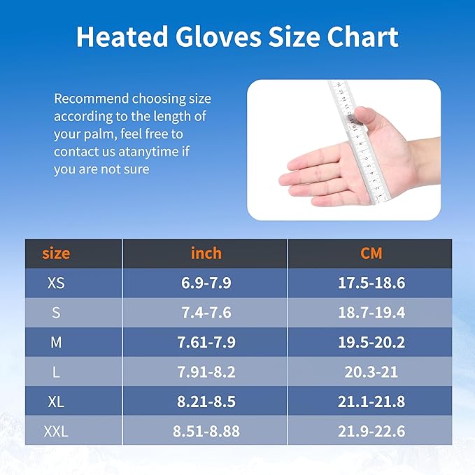 Heated Gloves, 7.4V 3000mAh Rechargeable Heated Gloves for Men Women, Waterproof & Upgrade Non-Slip Electric Heating Glove for Motorcycling, Hunting, Skiing, Outdoor Work