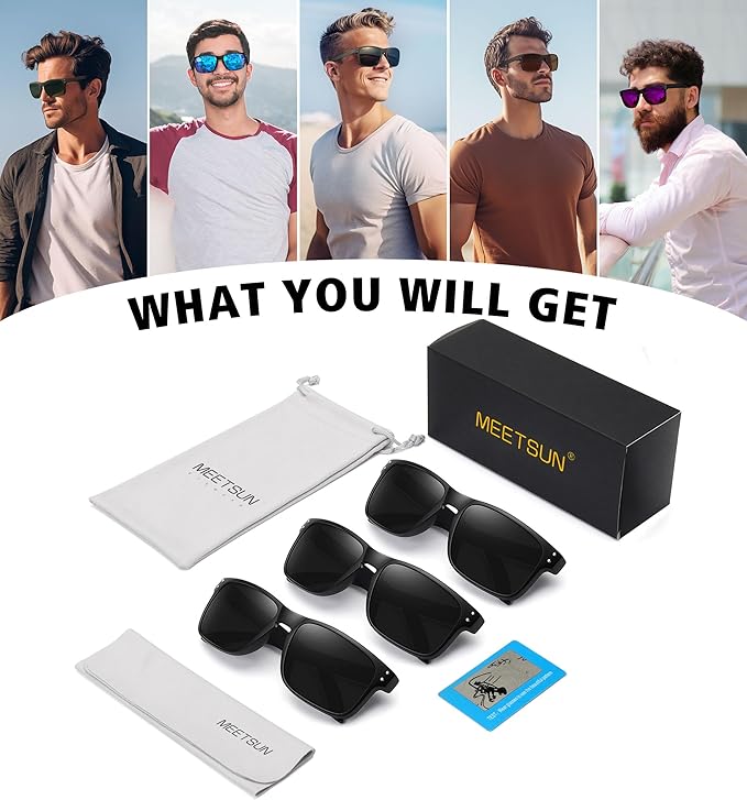 MEETSUN Polarized Sunglasses for Men Women Sports Driving Fishing Glasses UV400 Protection