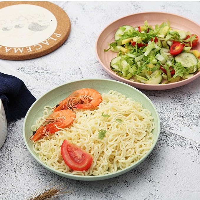 shopwithgreen Wheat Straw Dinnerware Sets for 8, 40 PCS Unbreakable Plates and Bowls Sets, Reusable Dinner Dishes Set, Bowls, Cups,Plates for Camping, Kitchen, RV, Dorm,Dishwasher Microwave Safe