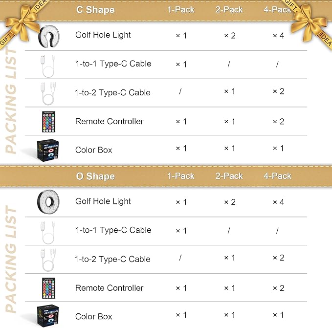 KINGTOP Rechargeable LED Golf Hole Light - Waterproof, Focused Illumination Lens, Remote-Controlled, Perfect for Backyard Night Golf Practice Putting Green Cup Lights, Camping, Outdoor Party